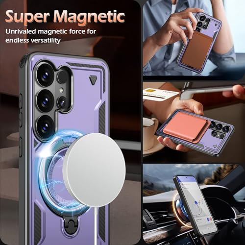 Image of for Samsung Galaxy S26 Ultra Case Magnetic with stand, with Mag-Safe, with Screen Protector, Wireless Charging, Shockproof for Samsung S26 Ultra 5G Phone Case, Ring Holder Cover for Samsung S26 Ultra
