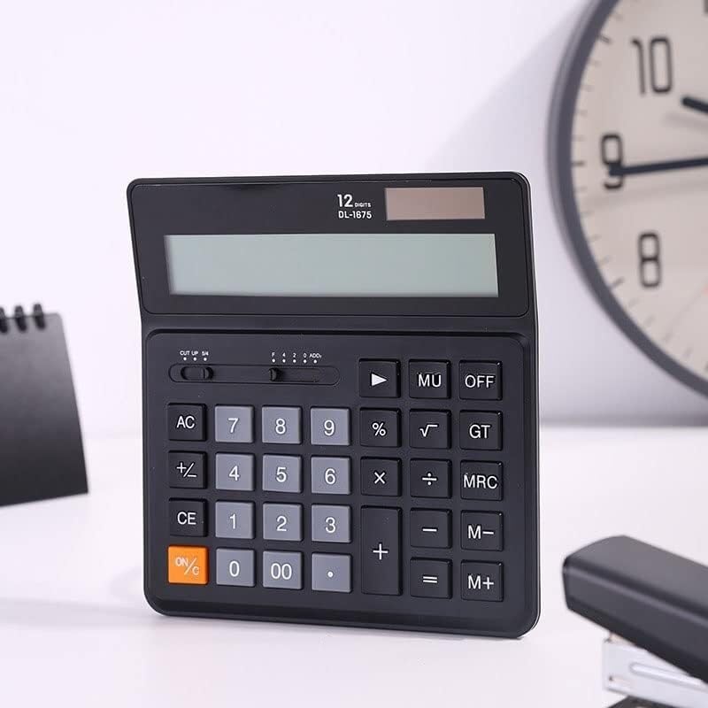 Calculatrice de bureau, calculatrice de bureau Bureau de comptabilité financière Calculatrice solaire Calculatrice portable à double alimentation à grand écran à 12 chiffres (Color : Wit, Size : L) (