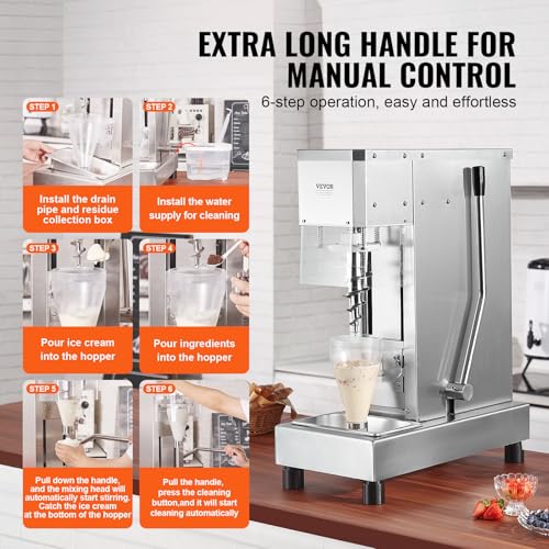Vevor 22.05137.79 LBS ICE CREAM BLENDER Frozen Yogurt Blending Machine 750W thumb #5