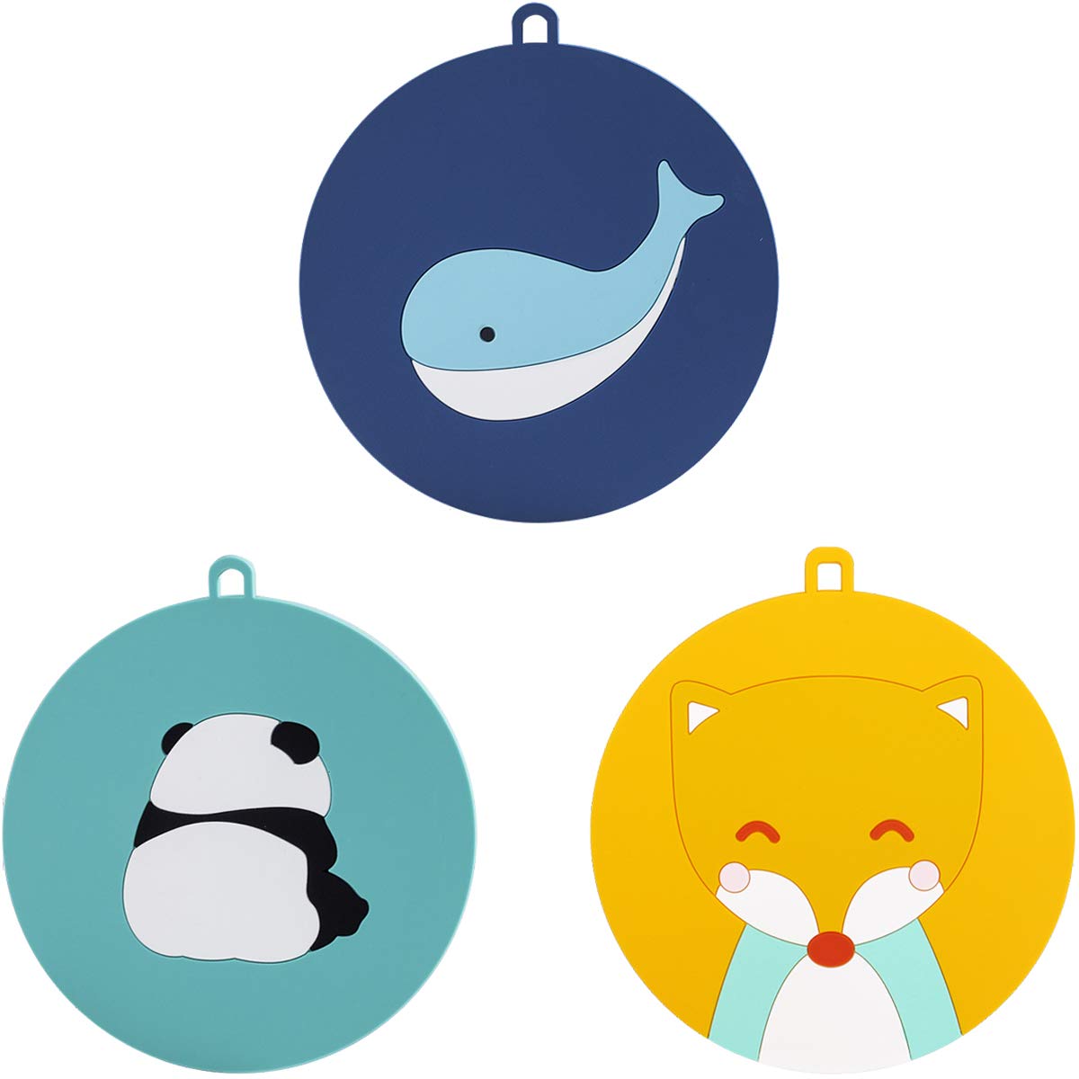 3 PCS Silicone Trivet Mat, Hot Pots and Pans Holder for Table/Countertop/Kitchen, Non-Slip & Heat Resistant Trivet for Hot Teapot/Pan/Dish/Pots/Bowl, Cute Cartoons Animal Hot Pot Trivet Pads