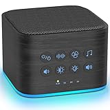 Wooden Sound Machine for Sleeping with 20 Sounds, Portable White Noise Machine Powered by Plug in or Battery, 7 Colors Night Light | Sleep Timer| Volume Control, Sleep Therapy for Adults Kids Baby