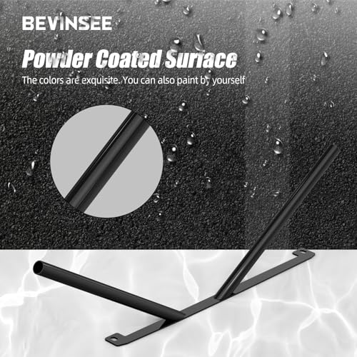 Image of Bevinsee Front Grille V Cover Braces Kidney Struts Rods Tuning Bar Compatible with BMW E46 323i 325i 328i 330i 1999-2006, High-Strength Steel, Black