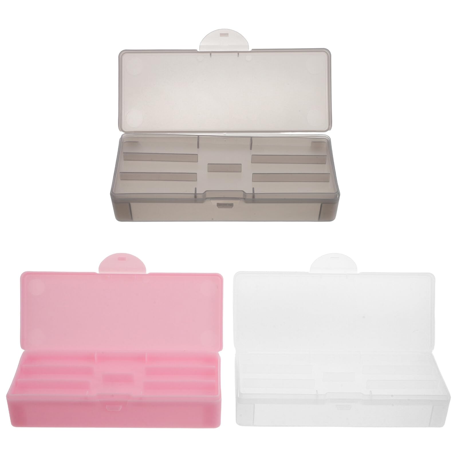 3pcs Nail Art Organizer Storage Case with Double Layers, Plastic Compartment Beauty Tools Storage Box for Professional and Home Use, Pink and Black Travel Tool Organizer