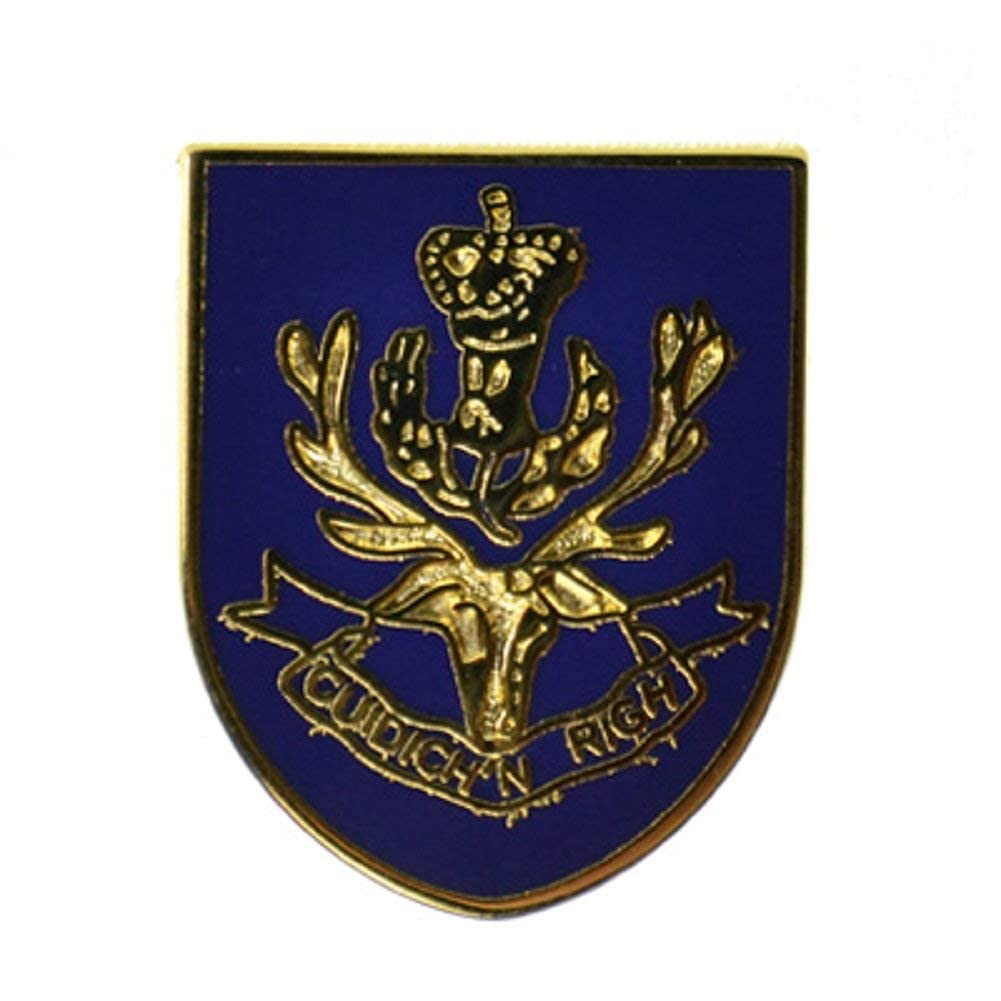 Queen's Own Highlanders - MOD Military Approved Army Enamel Lapel Pin Badge