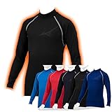 [ミズノ] 裏起毛 アンダーシャツ ジュニア 長袖 冬用 ハイネック 子供用 抗菌防臭 温かい 12ja2p54 少年野球 SOLVシール付き ネイビー 160