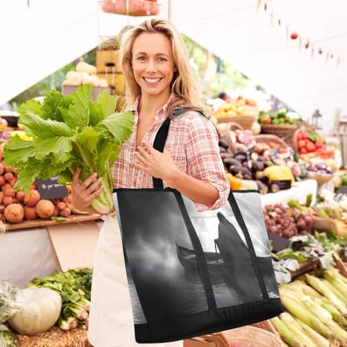 Gothic Boat Death Large Insulated Tote Bag for Grocery Shopping Reusable Tote Bags for Women Men, Cooler Bag with Zippered Top & Handles for Beach Picnic Travel2