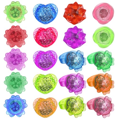 Toyvian 24 Piezas De Anillos LED Se Iluminan para Niños Anillos