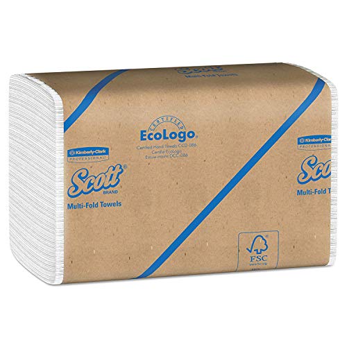 Scott Essential Multifold Paper Towels (01840) with Fast-Drying Absorbency Pockets, White, 16 Clips/Case, 250 Sheets/Clip, 4,000 Towels/Case - PACK OF 3
