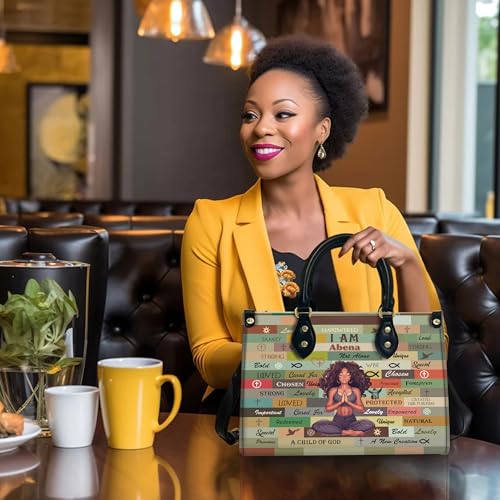 Personalized Leather Handbag For Black African Women – Matching Purse and Wallet Set – Gifts for Melanin Women3