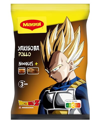 MAGGI Fusian Yakisoba Pollo - Noodles de trigo con salsa, hortalizas deshidratadas y condimiento sabor a pollo - Pack de 8 x 120g