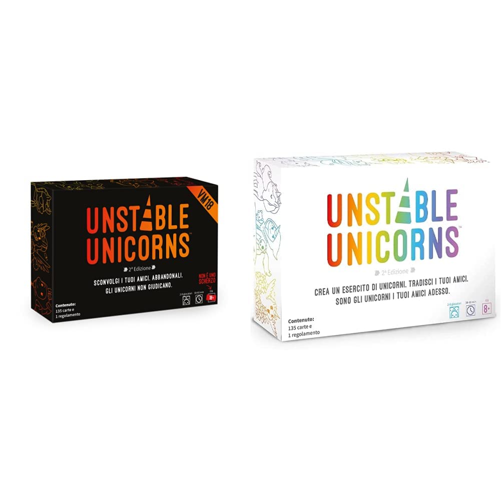 Asmodee - Unstable Unicorns VM18, Gioco da Tavolo per Adulti, Edizione in Italiano, 8583 & Unstable Unicorns