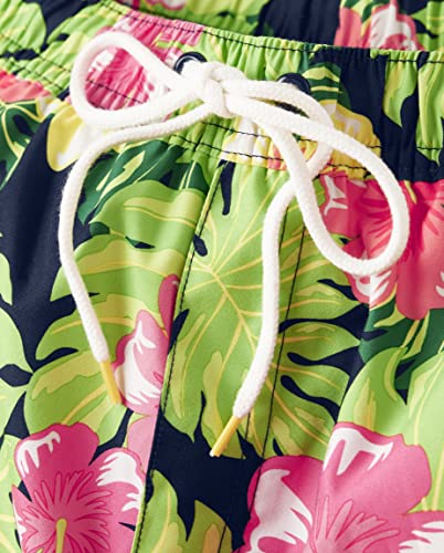 Gymboree,Boys,Family Matching Swim Trunks Dad, Big Kid, Toddler,Baby,Aloha Floral2