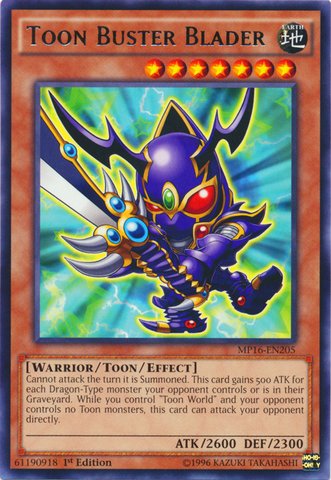 Carta Yu-Gi-Oh! Toon Buster Blader - Mega Pack 2016, 1ª Edición, Rare