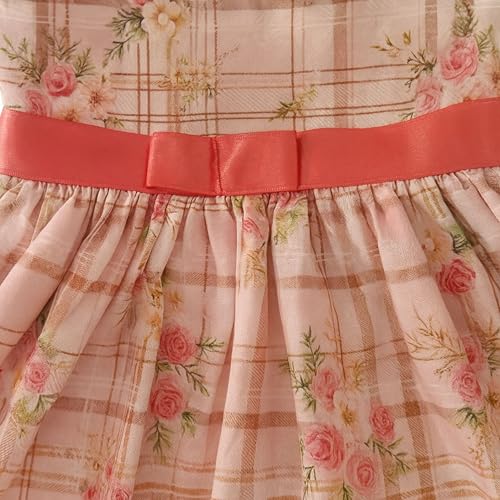 Image of TotzTouch Baby Girls Gathered Floral Printed Dress