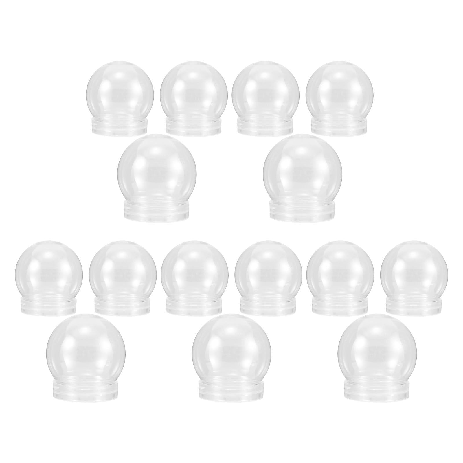 Operitacx 15 palle di neve vuote in plastica, kit fai da te per creare il tuo globo d'acqua, contenitore a cupola di Natale con tappo a vite per bomboniere di Natale 7,1/9,1 cm