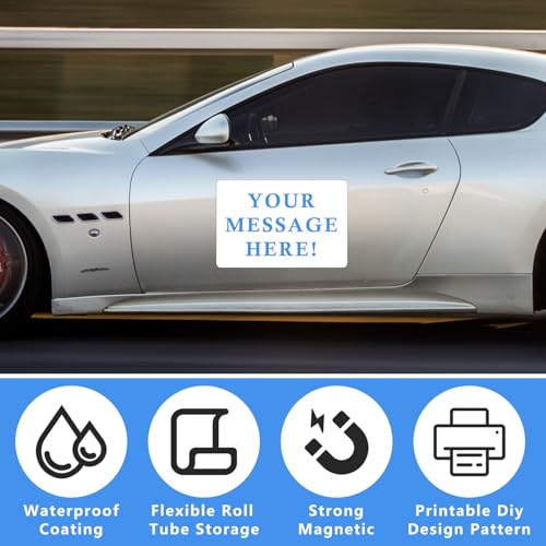 Image of 4 Pack Blank Magnets, 18 inch x 12 inch Magnetic Signs for Car, Rounded Corners, Advertise Business, Prevent Scratches & Dents