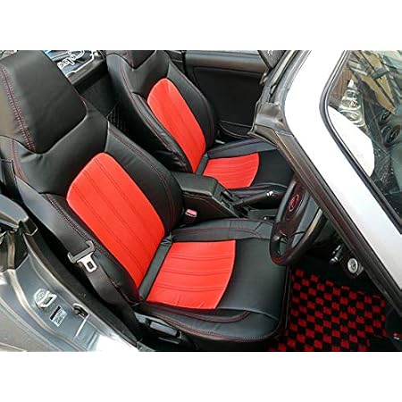 Amazon Mashレザーシートカバー コペン 型式 L880k ブラック レッド レッドステッチ シートカバー 車 バイク