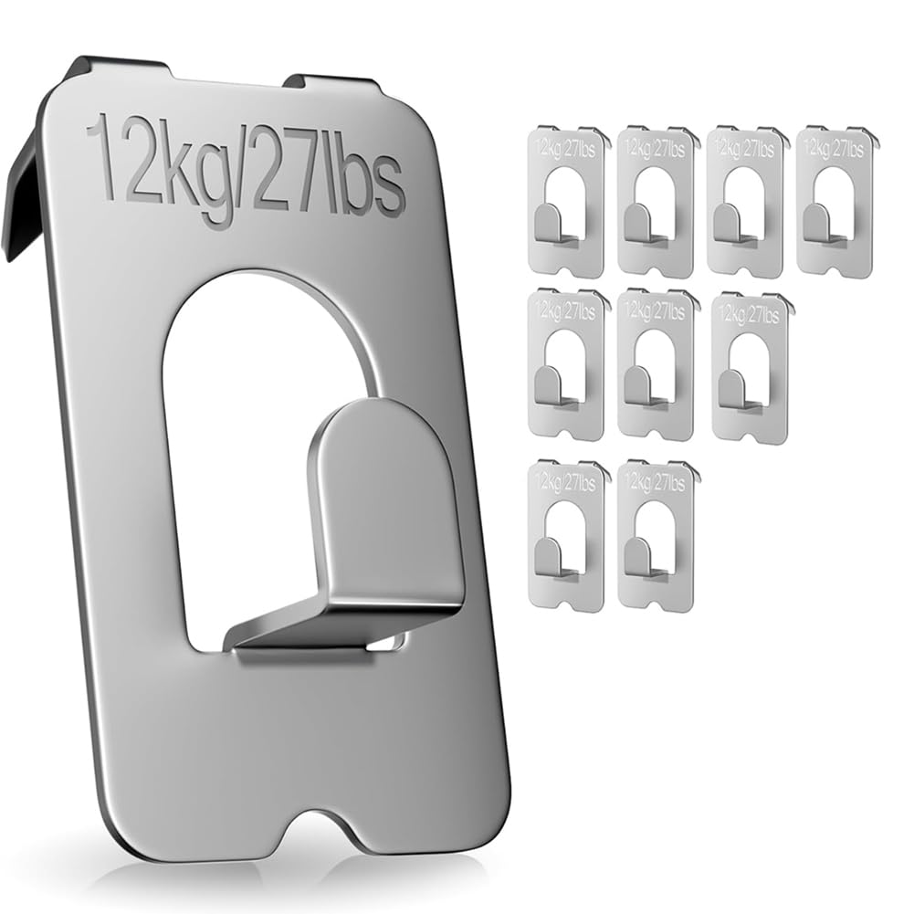 Tuidzljd Tool-Free for Drywall Picture Hanger Support-Claw Type 10 Pcs 27Lbs/12kg for Drywall Hooks Picture Hangers for Drywall