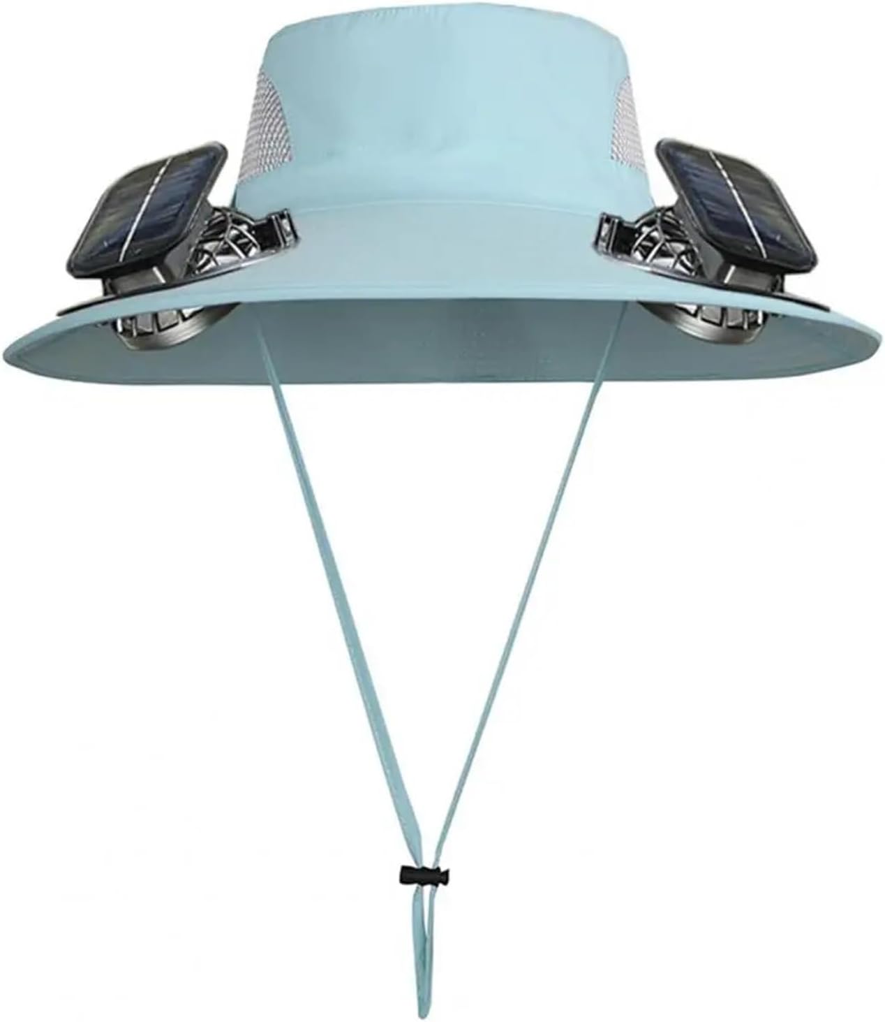 Men Fisherman Hat with Solar Fan Wide Brim Sun Hat Fishing Camping Hiking Solar Powered Sunhat 1Pcs