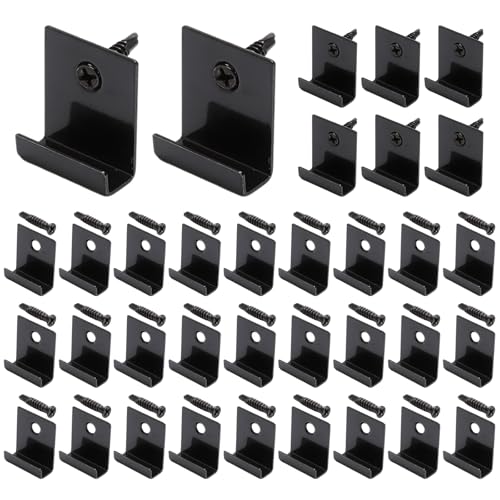 WPC Clips 35 Stück - Edelstahl Befestigungsclips für Terrassendielen, Verdeckte Starter-Endklammern, Mit 35 M4 x 20 mm Selbstschneidenden Schrauben, Ideal für DIY Holzboden und Garten