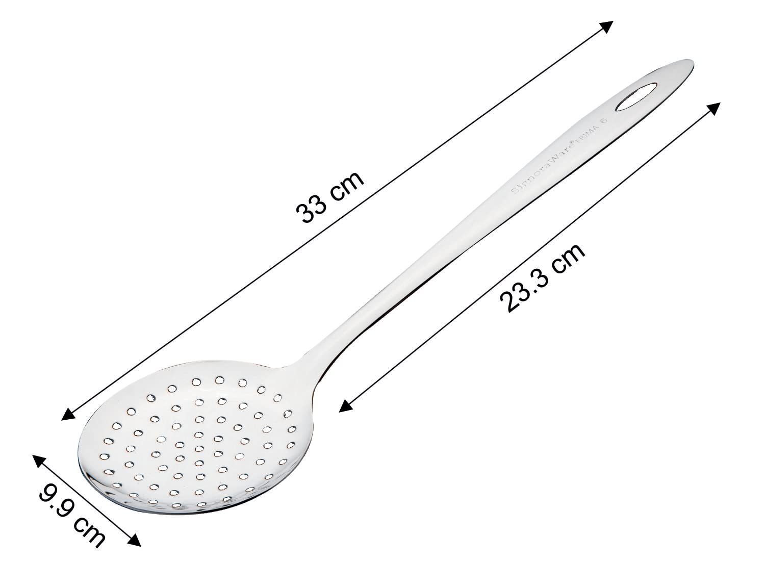 SignoraWare Kitchen Tools Stainless Steel(Food Grade) Heavy Gauge(1.5 MM) Prima Skimmer/Poni/Deep Fry Jhara/Jharni No.6 for Frying and Straining Puris/Nuggets/Rice/Pakodas (Size 33 cm) Set/2 1