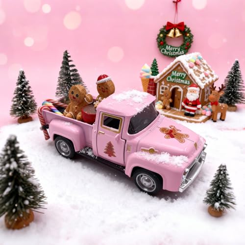 Lebkuchen Weihnachtsdeko, Vintage Metall Truck mit Miniatur...
