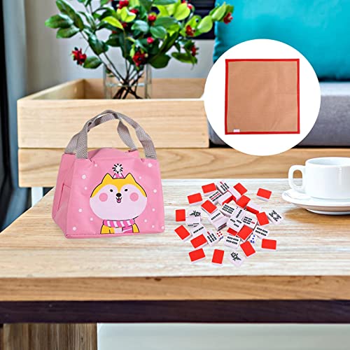 Mini set de Mahjong con bolsa de almacenamiento rojo miniatura 5