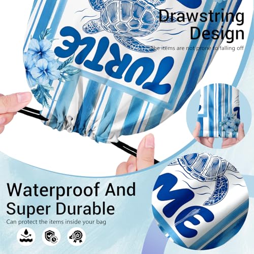 Image of Gymnastics Grip Bag Tropical Hibiscus Turtle Drawstring Bag for Gymnasts