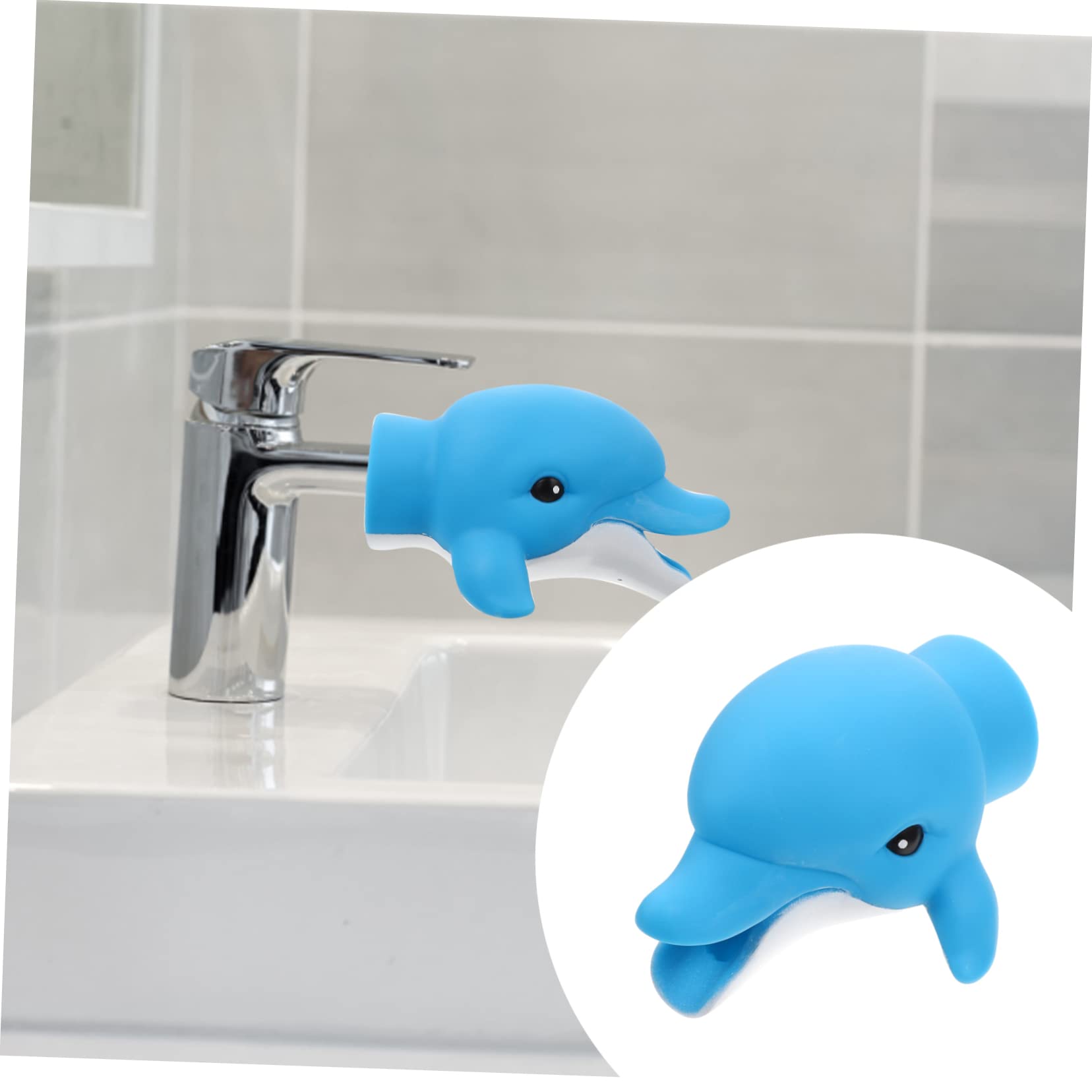 BESPORTBLE Adorable Faucet Extension for Cute Animal Design Water Tap Extender for Easy Hand Washing Portable Bathroom Faucet Guide for Safe Vinyl Material Encourages