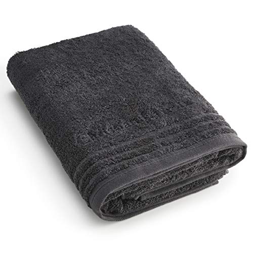 Christian Lacroix Serviette de Douche en Tissu éponge de qualité supérieure avec Broderie, 70 x 140 cm, 100% Coton peigné Gris 570 g/m²