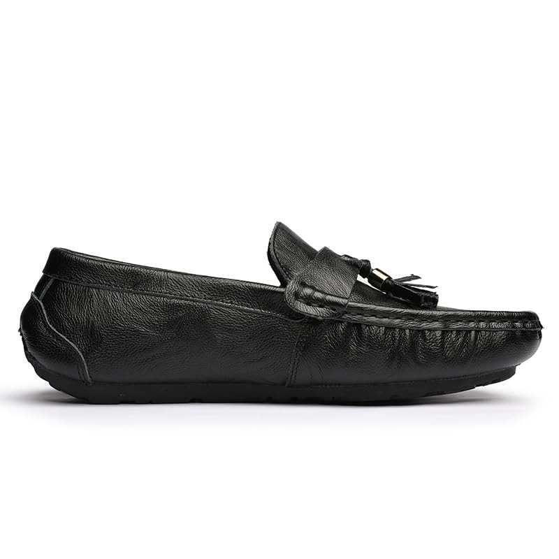 Loafers for Men Round Toe Vegan Leather with Tassel Driving Loafers Flat Heel Lightweight Anti-Slip Outdoor Classic Slip On2