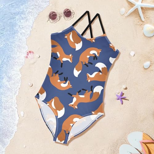 Image of Girls one Piece Swimsuit Summer UPF 50+ Quick Dry Beach Bathing Suit with Straps Swimwear 3-10 Years