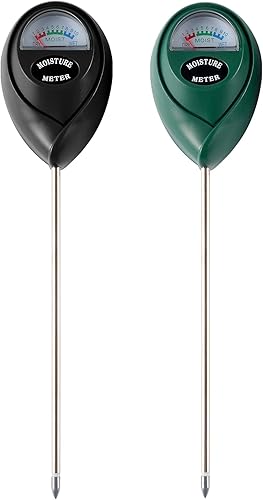 Paquete de 2 medidores de humedad del suelo, medidor de agua para plantas de casa, kit de prueba de suelo para jardín, césped, granja, uso en