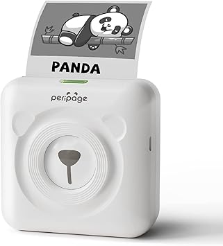 PeriPeri PeriPage A6 (HD 304dpi) Mini Thermal Printer (1Year Warranty) Inkless Bluetooth Pocket Printer for Print Picture List Memo Barcode Receipt Labels (White)