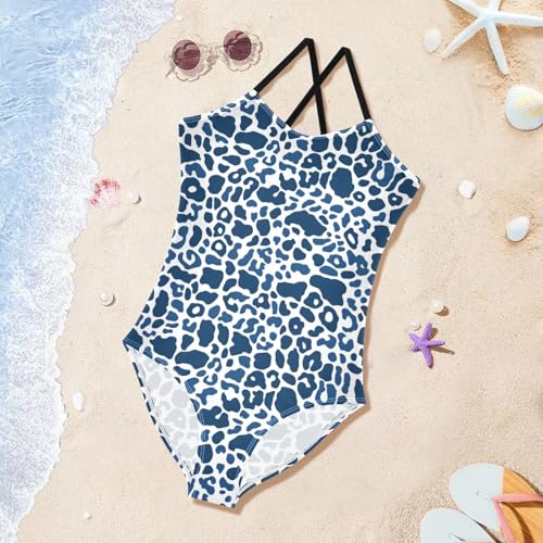 Leopard Printed Girls One Piece Swimsuits Quick Dry Beach Swimwear Bathing Suit3