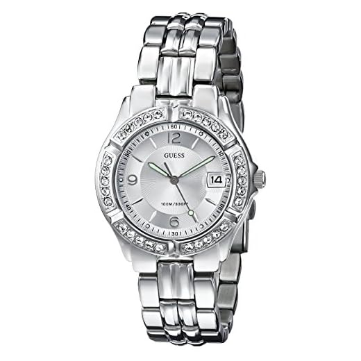 GUESS G75511M - Reloj analógico para Mujer, Correa de Metal, Color Plateado, Pulsera