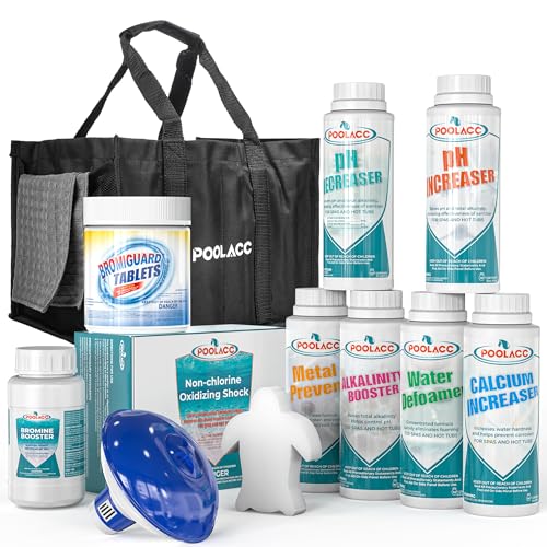 Poolacc Bromine Hot Tub Starter Kit: Includes Extra-Capacity Chemicals
