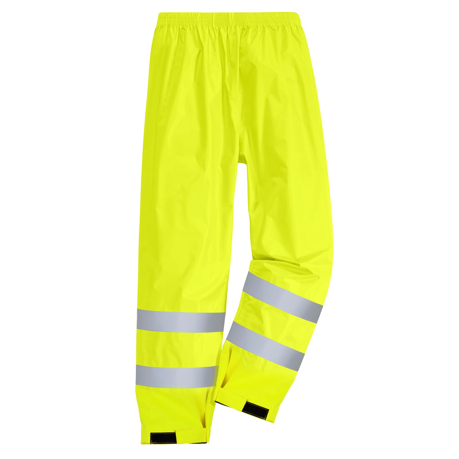AUYAO Spodnie o wysokiej widoczności, dwuwarstwowe spodnie przeciwdeszczowe Hi-Vis, odblaskowe i wodoodporne spodnie przeciwdeszczowe, męskie i damskie spodnie robocze na zewnątrz