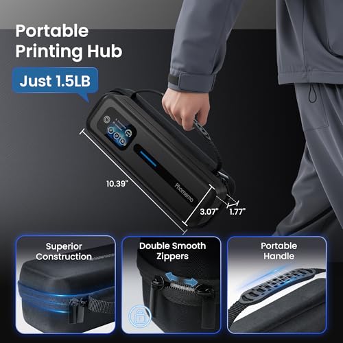 Image of Phomemo M832D Touchscreen Inkless Portable Printer with Case & 3 Roll Paper