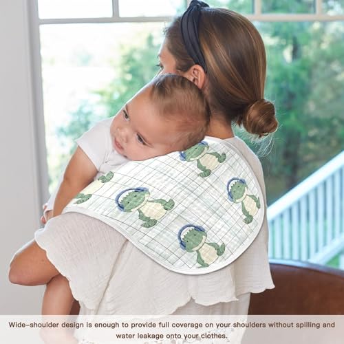 vvfelixl Cute Crocodile with Earphone Burp Cloths for Baby Boy Girls Baby Washcloths Burp Rags 1 Pack4