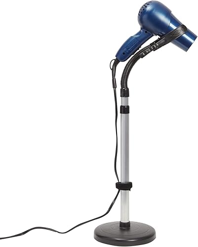 Soporte de secador de pelo manos libres ajustable con rotación de 360 grados, compatible con herramientas de peinado compactas