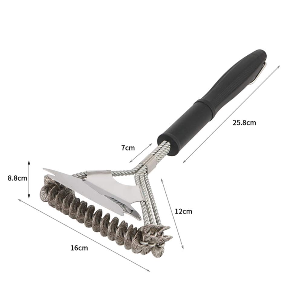 Holigie Metal Grill Cleaning Brush,Stainless Steel Brush Ergonomic Heat Handle and Anti Coating Suitable for BBQ Smoker Oven Scraper Tools
