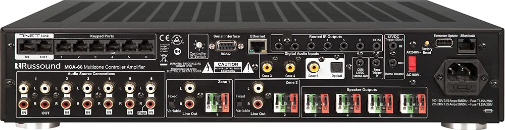 Russound MCA-66 6-Zone 6-Source Controller Amplifier
