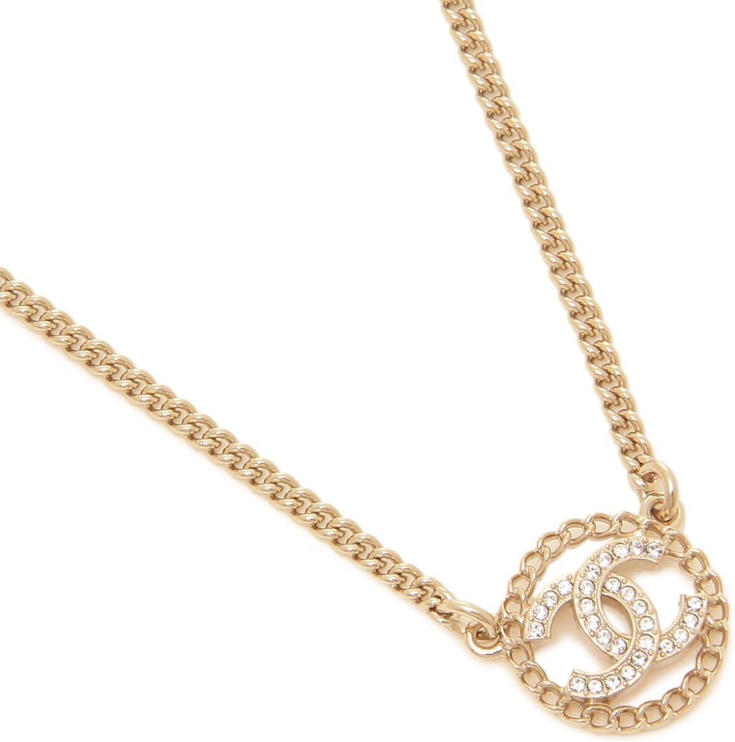 ユメ 新品CHANEL ロゴネックレス24Kゴールドブラック CC レザー ユメ