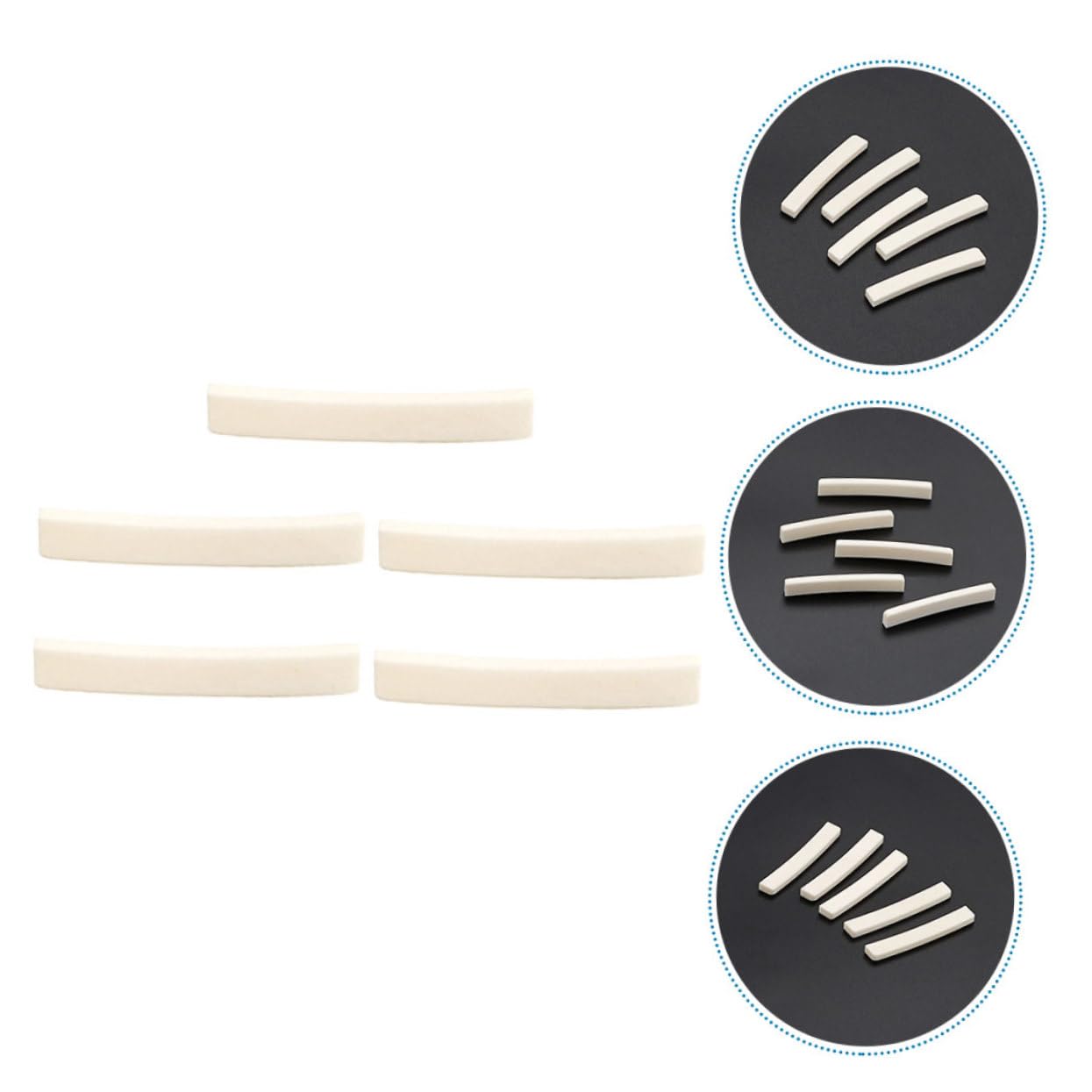 Totority Electric Guitar Nut Blanks 5pcs Bone Nuts for Bass Guitars Noise Reduction Tone Upgrade for Men