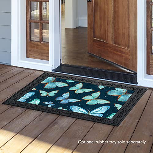 Briarwood Lane D01692 Blue Butterflies Spring Doormat Indoor Outdoor 30 Inch X 18 Inch thumb #1