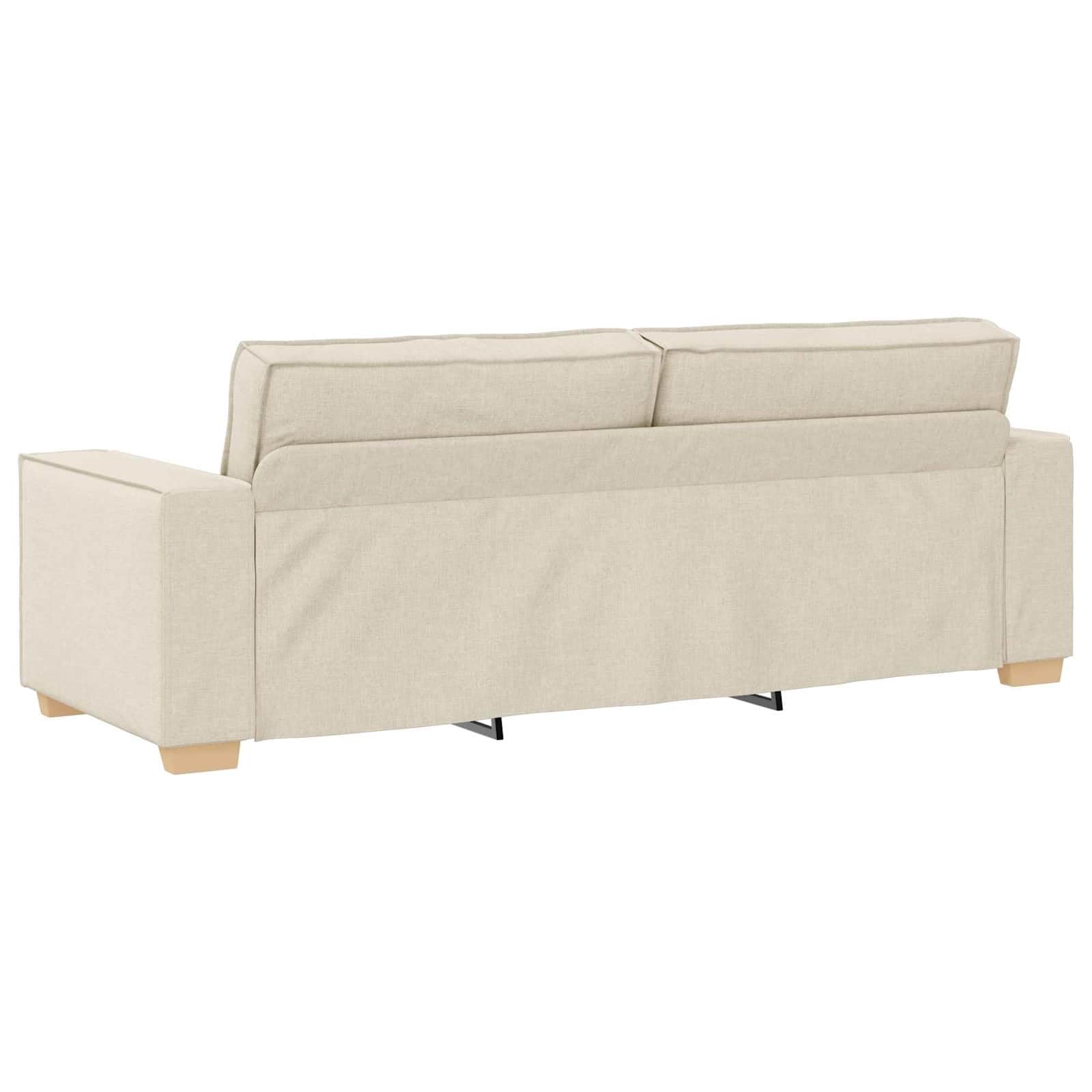 Juego de sofá de 2 piezas, color beige, moderno sofá de mezcla de lino, sofá tapizado de 3 plazas y 2 plazas para salón, marco de metal estable, acolchado cómodo