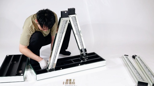 Amazon.com: Silver Modern Console Table Mirrored, Glass Sofa Table