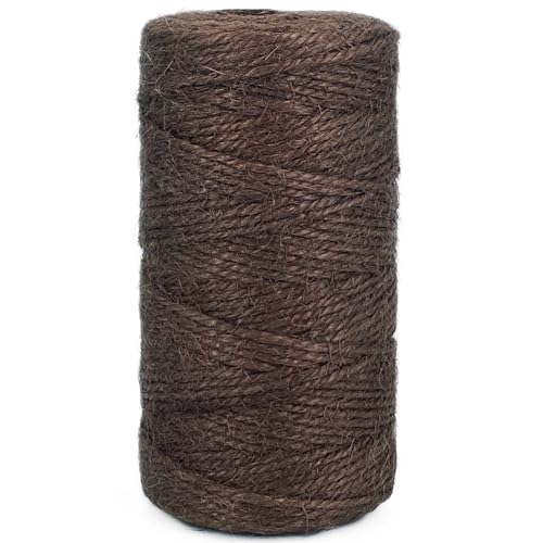 Colored Jute String 328 Feet Durable Natural Jute Twine Perfect for Arts Crafts Mason Jars Wrapping Wedding Decorations Home Gardening,Dark Brown