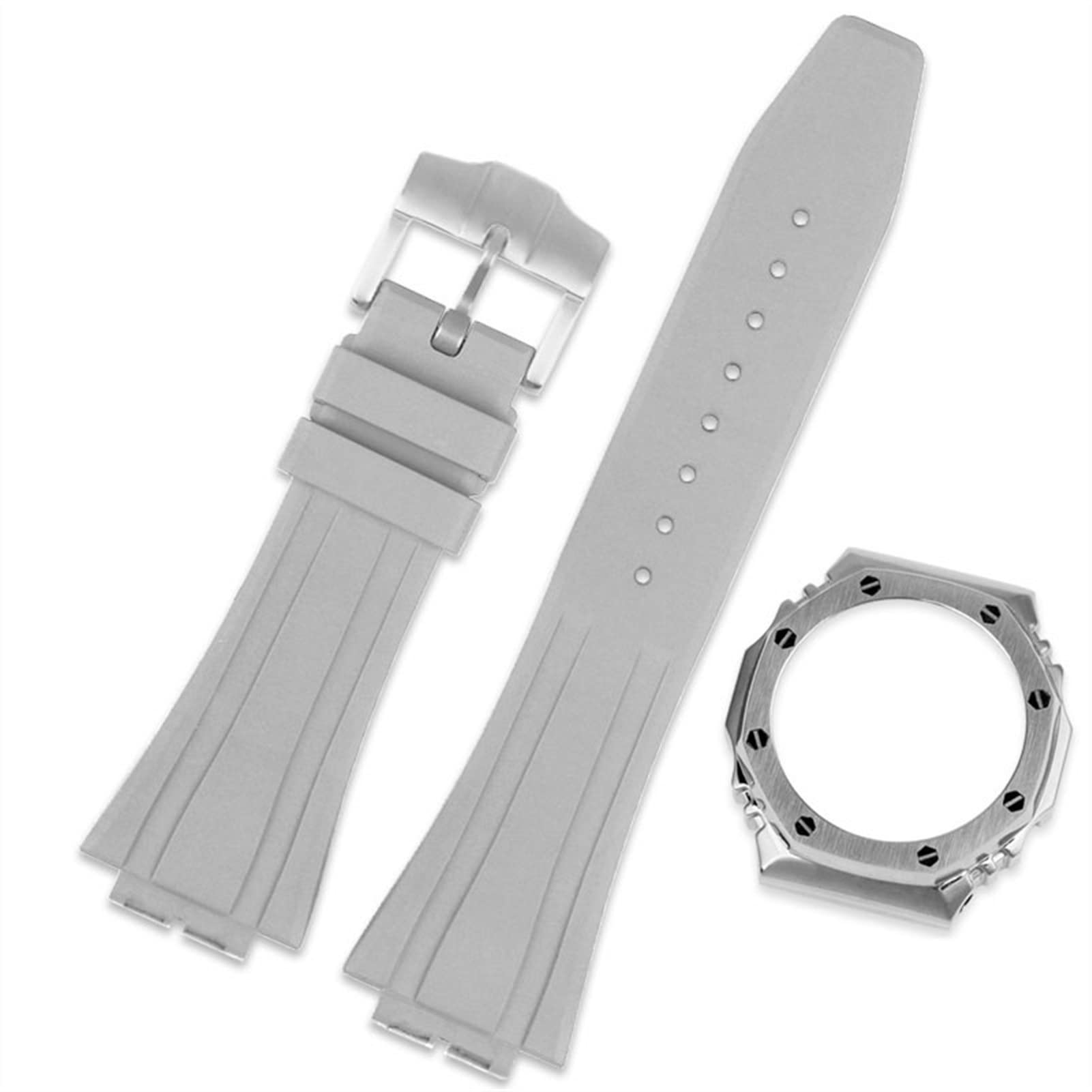 HSSON AP Metal Case Bezel for Casio G Shock GA2100 Watchband Rubber Strap for G-Shock GA2110 GA-2100